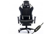 Gaming chair Bytezone CARBON, massage cushion / Bluetooth speakers (black) podrobno
