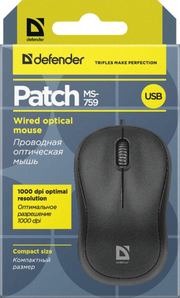 Optical mouse DEFENDER Patch MS-759 black | Bitset d.o.o.